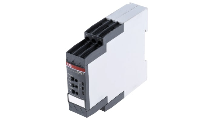 Relè temporizzato multifunzione ABB 1SVR730020R3100, 22,5 mm di larghezza, montaggio su guida DIN, 10 intervalli da 0,05 s a 300 ore.