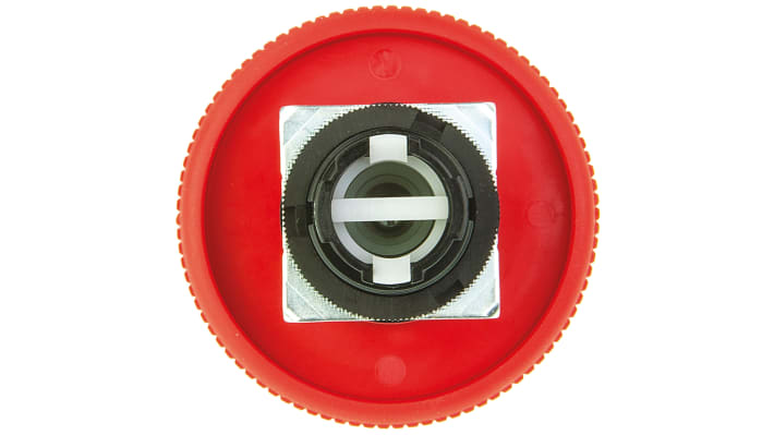 Pulsante di arresto di emergenza Omron A22E-L, montaggio a pannello, protezione IP65, attuazione a pulsante.