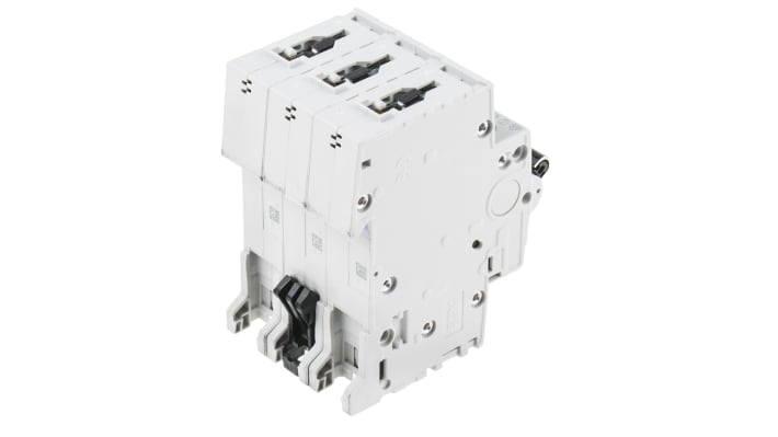 Interruttore magnetotermico ABB S203-B63, tripolare 63A, montaggio su guida DIN, dimensioni 88mm x 69mm, grado di protezione IP20.
