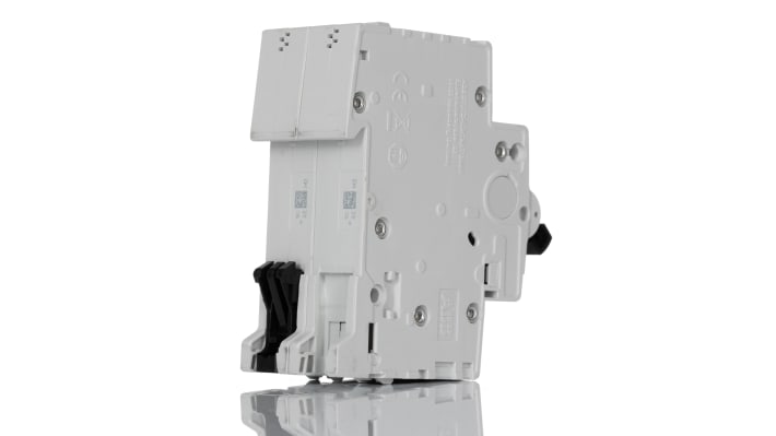 Interruttore magnetotermico ABB S202-C32, 2P 32A, montaggio su guida DIN, capacità di rottura 6 kA, indicatori ON/OFF.