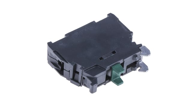 Blocco contatti Schneider Electric ZBE1016P della serie Harmony XB4/5, 1NO. Garanzia 100M cicli, Green Premium, facile montaggio. Ideale per pulsanti.