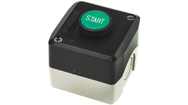 Pulsante di controllo Schneider Electric XALD103, 6A, IP66/IP67/IP69K, attuazione a molla, diametro foro 22 mm, grigio.