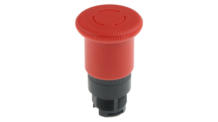 Pulsante di arresto di emergenza Schneider Electric ZA2BS844, diametro 22mm, protezione IP65, colore rosso per identificazione rapida.