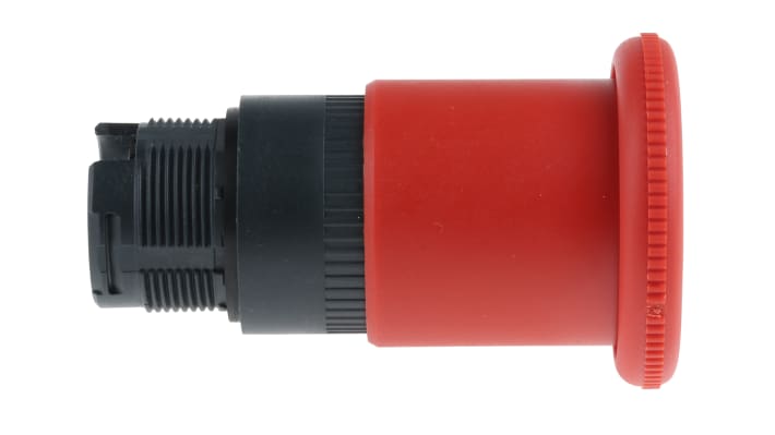 Pulsante di arresto di emergenza Schneider Electric ZA2BS844, diametro 22mm, protezione IP65, colore rosso per identificazione rapida.