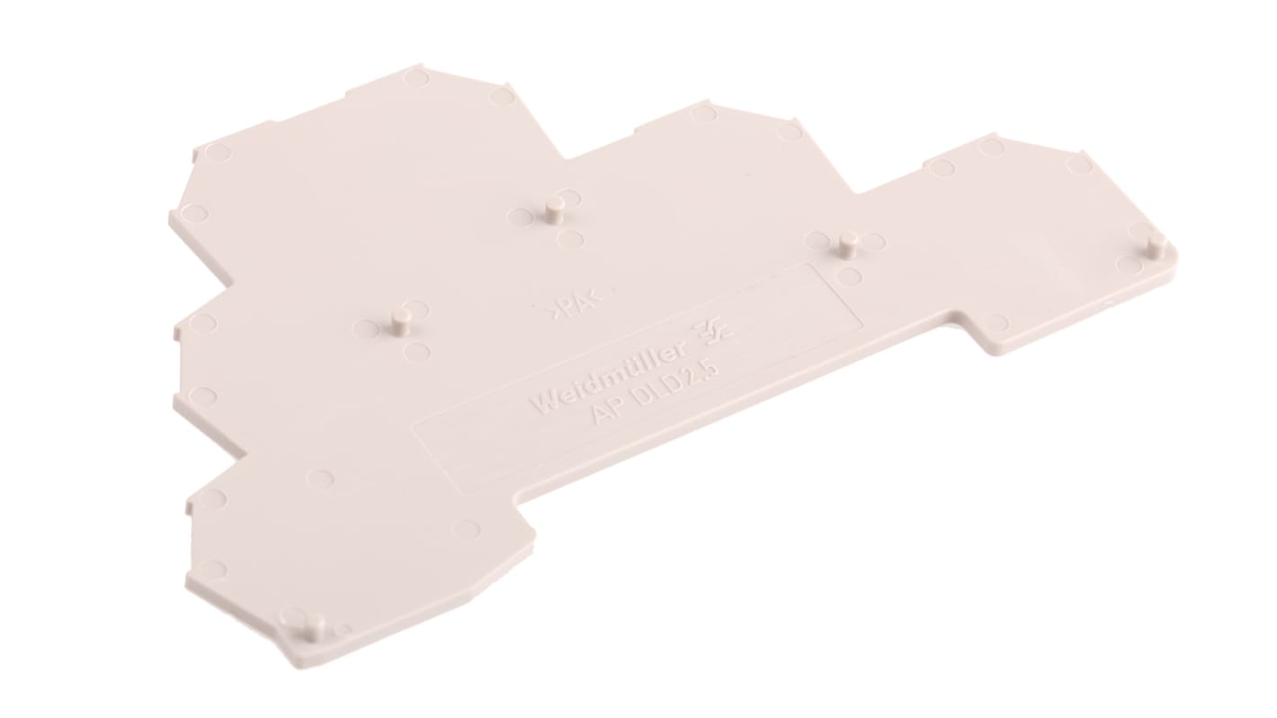 Piastra terminale Weidmuller Wemid beige scuro - Serie W - 1784210000: protezione da polvere e umidità per blocchi terminali industriali.