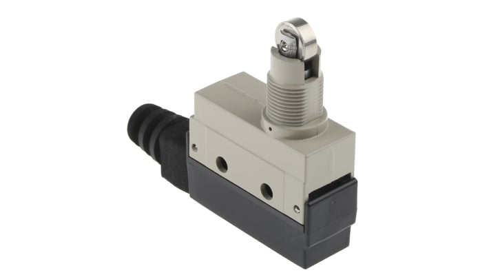 Interruttore di fine corsa Omron SHL-Q2255: a rotella, NO/NC, 480V, 2A/200mA, IP67. Resistente, ideale per applicazioni industriali.