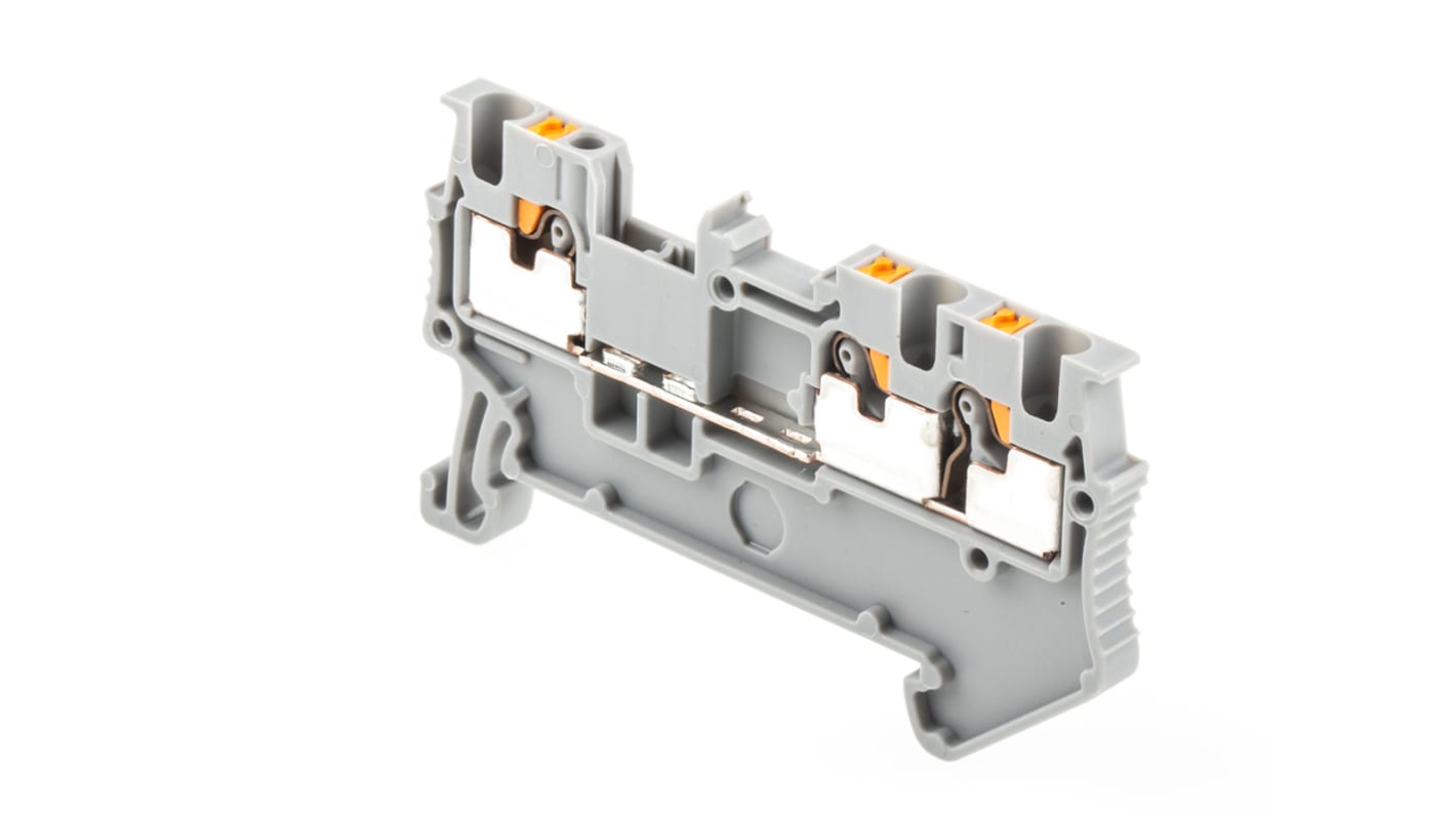 Morsettiera passante Phoenix Contact 3208155 Grigio, Livello Singolo 17.5A, ATEX, 50% Meno Forza Inserimento, Ideale per Applicazioni Industriali