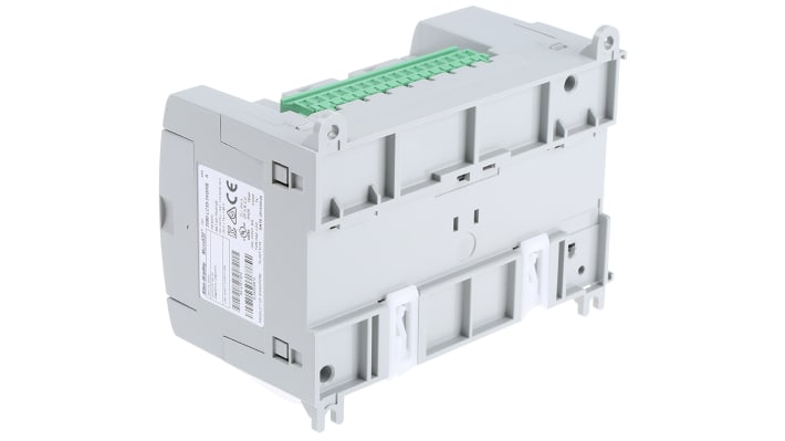 Allen Bradley 2080-LC30-24QWB, CPU PLC Micro830 con 14 ingressi digitali e 10 uscite relè, dimensioni 90 x 145 x 80 mm.