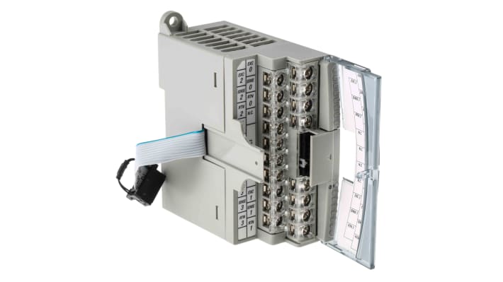 Modulo I/O Allen Bradley 1762-IR4 per MicroLogix 1100, 4 ingressi, montaggio su guida DIN, dimensioni 90 x 40 x 87 mm.