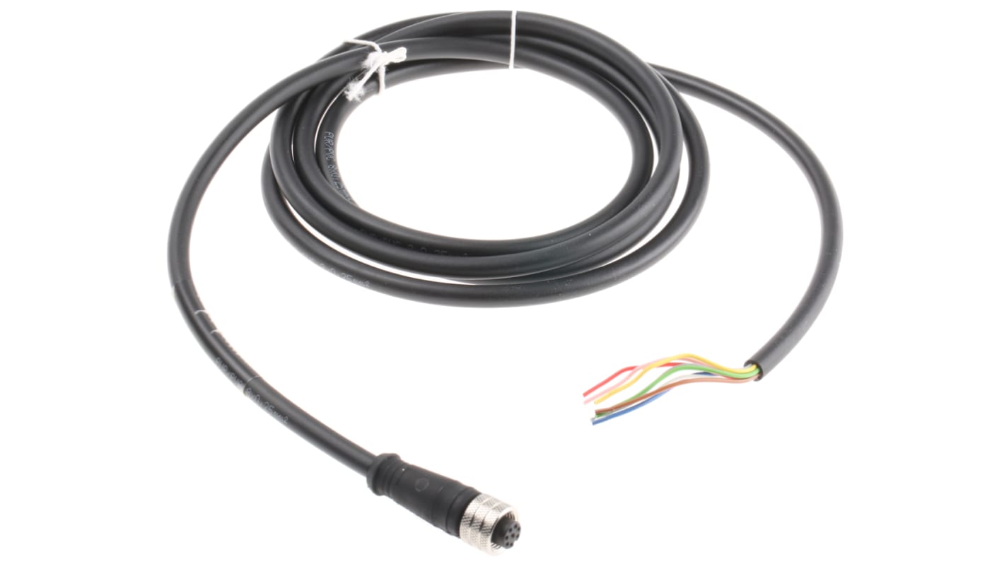 Cavo sensore/attuatore Molex M12 femmina 8 cond. 2m, IP67, resistente, per ambienti industriali.