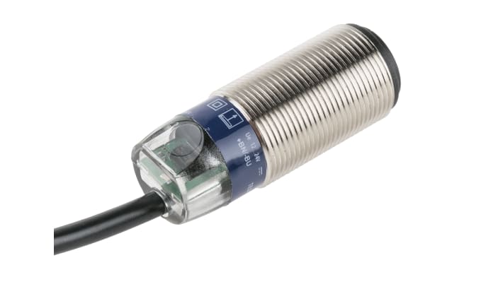 Sensore fotoelettrico cilindrico Telemecanique Sensors XUB2BKSNL2T, rilevamento a 15 m, uscita a stato solido, IP65/IP67.