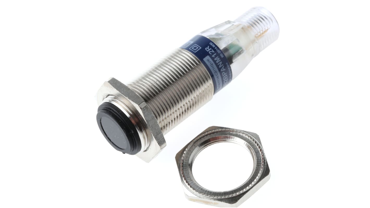 Sensore fotoelettrico cilindrico Telemecanique Sensors XUB2BPANM12R, rilevamento a fascio diretto fino a 15 m, connettore M12.