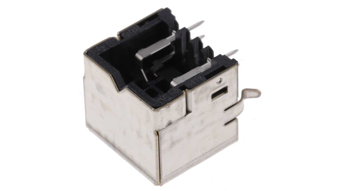 Connettore DIN femmina TE Connectivity 5749181-1, 4 poli, miniaturizzato, montaggio con foro passante, orientamento angolo destro.