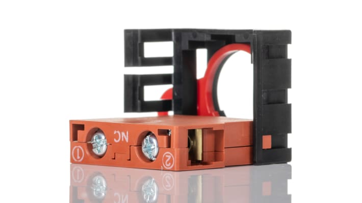 Pulsante di arresto di emergenza Omron A22E-M-01, montaggio a pannello, rosso, diametro 40 mm, grado di protezione IP65.