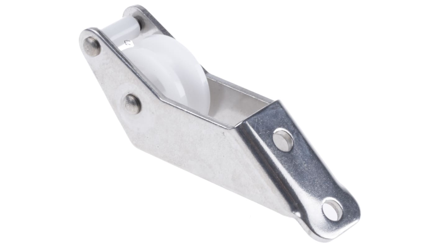 Puleggia per corde Omron SM06-RPSS, progettata per interruttori di emergenza serie ER, con contenitore IP67 e lunghezza fune fino a 80 m.