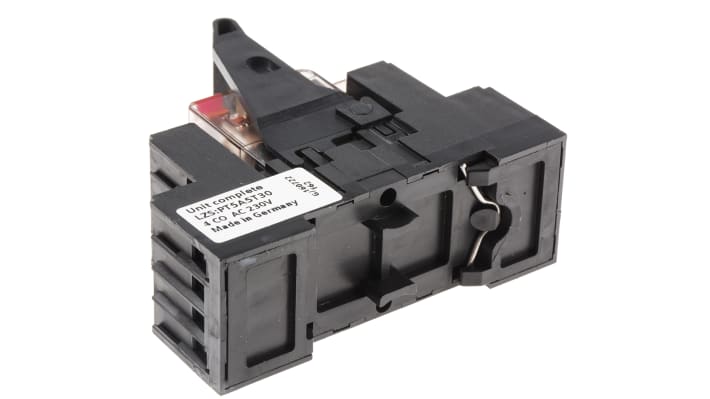 Relè d'interfaccia Siemens LZS, 4PDT, bobina 230V, montaggio a innesto, dimensioni 72x72x28mm, contatti placcati oro.