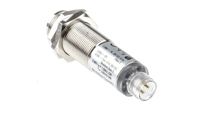 Sensore fotoelettrico cilindrico Sick VL180-2P42431, M18, rilevamento 50 mm a 7 m, IP67, alimentazione 10-30V CC.