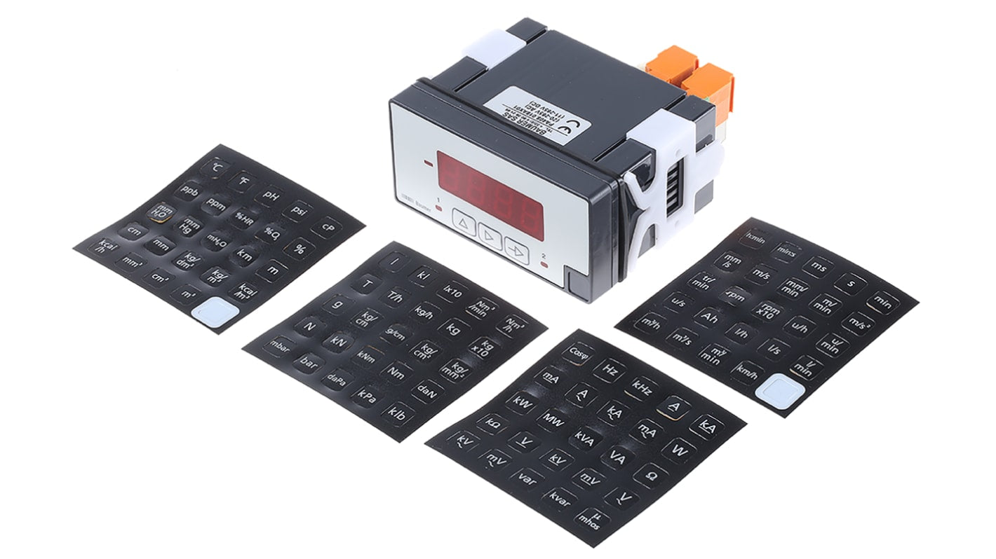 Misuratore digitale multifunzione Baumer PA408.018AX01, pannello 45x93mm, tensione ±10V, corrente ±20mA, allarmi 24VDC.