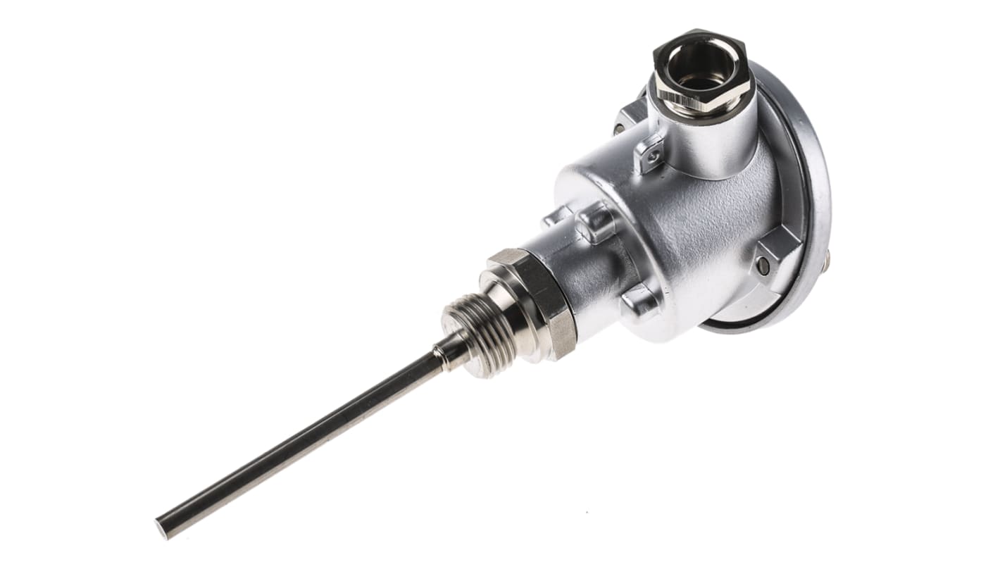 Sensore di temperatura PT100 Jumo 902023/10-402-1003-1-6-100-104/000, sonda RTD a vite, lunghezza 100mm, diametro 6mm, guaina in acciaio INOX.