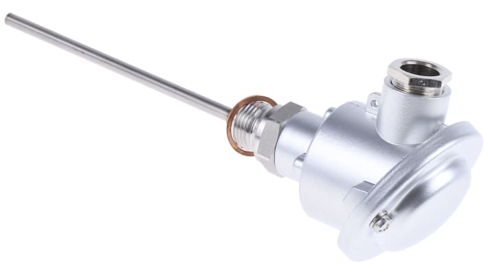 Sensore di temperatura PT100 Jumo, codice 902023/10-402-1003-1-6-150-104/000, lunghezza 150mm, guaina in acciaio INOX, max +400°C.