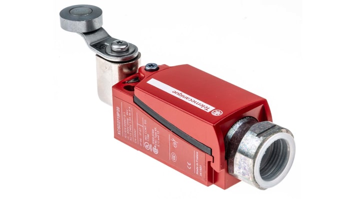 Interruttore di interblocco a leva a rullo Telemecanique Sensors, 2NC/1NA, custodia metallica, grado di protezione IP66/IP67, dimensioni 122mm x 34mm x 35mm.