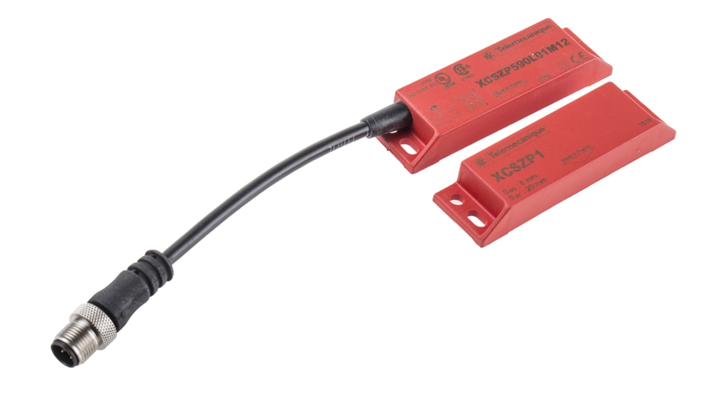 Telemecanique Sensors XCSDMP590L01M12, interruttore di sicurezza magnetico codificato, 24V cc, protezione IP66/67, dimensioni 88 x 34 x 13 mm.