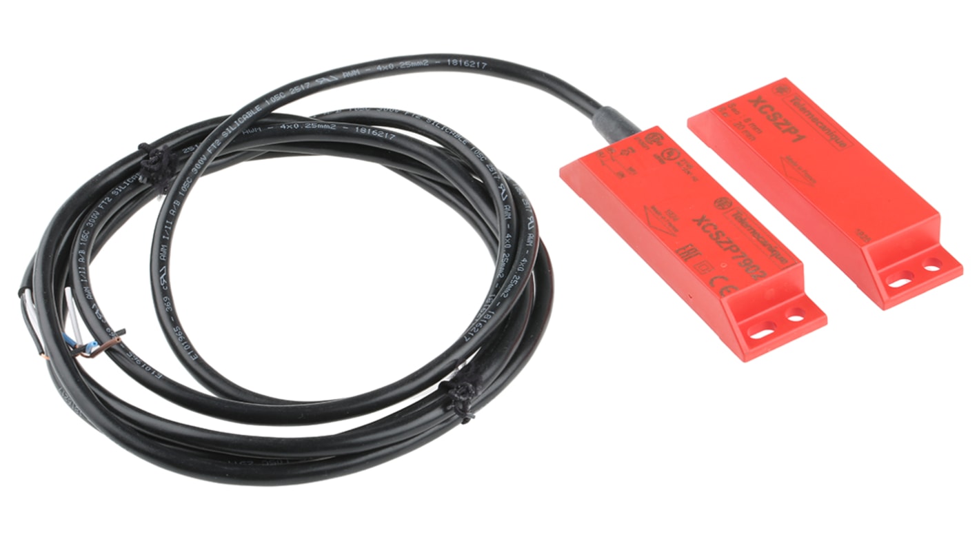 Interruttore di sicurezza senza contatto Telemecanique Sensors XCSDMP7902, 24V cc, grado di protezione IP66/IP67, dimensioni 88x25x13 mm.