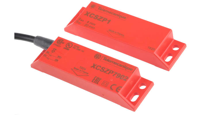 Interruttore di sicurezza senza contatto Telemecanique Sensors XCSDMP7902, 24V cc, grado di protezione IP66/IP67, dimensioni 88x25x13 mm.