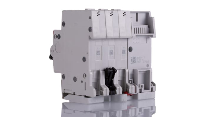 Interruttore differenziale 3 poli ABB, 16A, 30mA, montaggio DIN, dimensioni 69 x 122 x 93mm, tensione 400V.