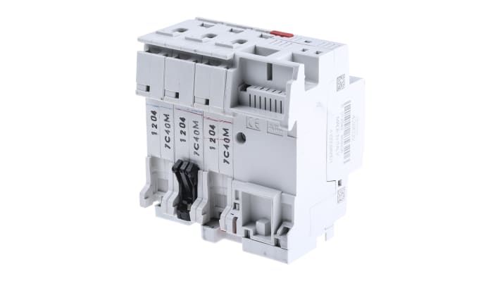 Interruttore differenziale ABB 3 poli RCBO 40A, montaggio su guida DIN, dimensioni 87 x 93 x 69 mm, sensibilità 30 mA.