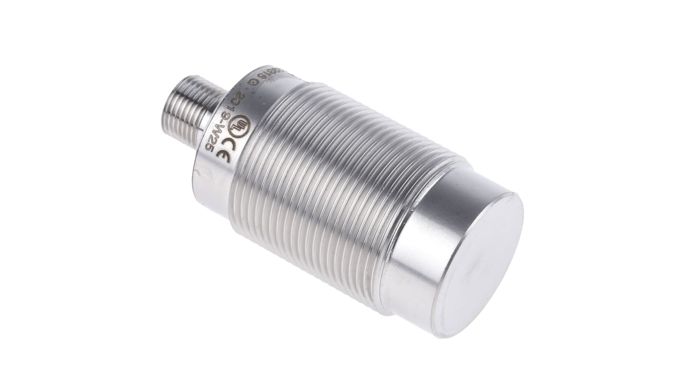 Sensore di prossimità cilindrico PNP Telemecanique Sensors XS930R4PAM12, M30, rilevamento 40 mm, IP68/IP69K, acciaio inox.