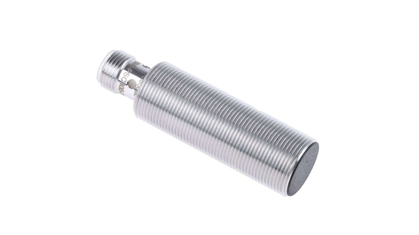 Sensore di prossimità cilindrico PNP BALLUFF BES M18MI-PSC80B-S04G, rilevamento 8 mm, grado di protezione IP67, connettore M12.
