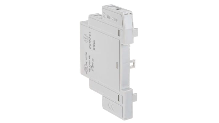 Finder 022.35, modulo contatti per guida DIN, 1 N/C + 1 N/A, corrente 6 A, tensione 230 V, montaggio su guida DIN.