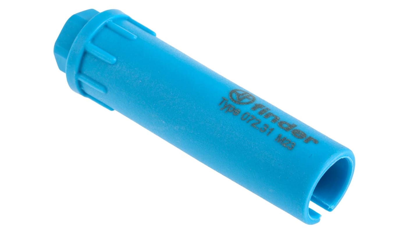 Finder 072.31, elettrodo verticale per monitoraggio liquidi conduttivi, montaggio su guida DIN, corpo in acciaio inox, gamma di sensibilità 5-150 kΩ.