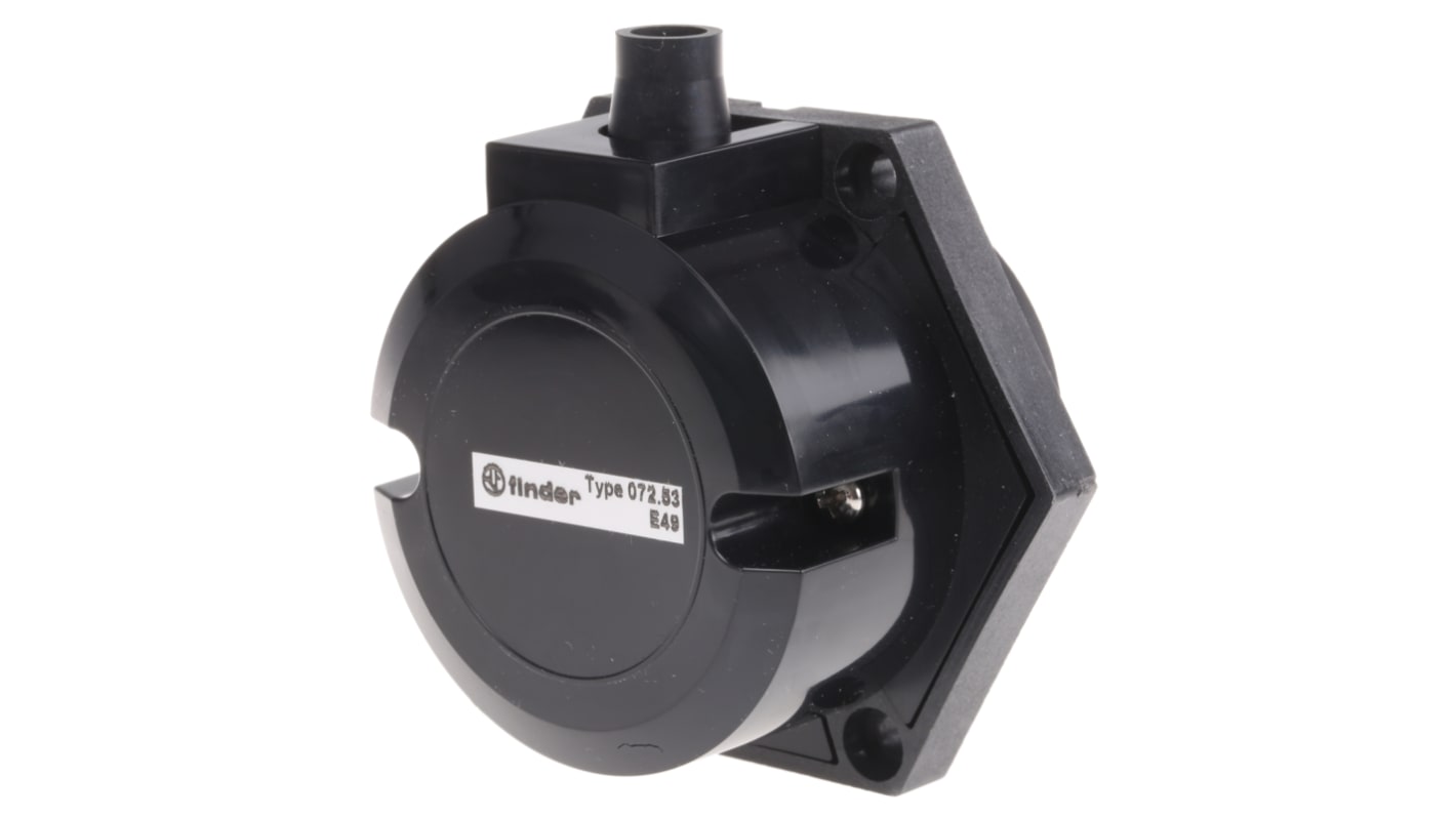 Finder 072.53, relè di monitoraggio per liquidi conduttivi, montaggio su guida DIN, sensibilità regolabile da 5 a 150 kΩ.