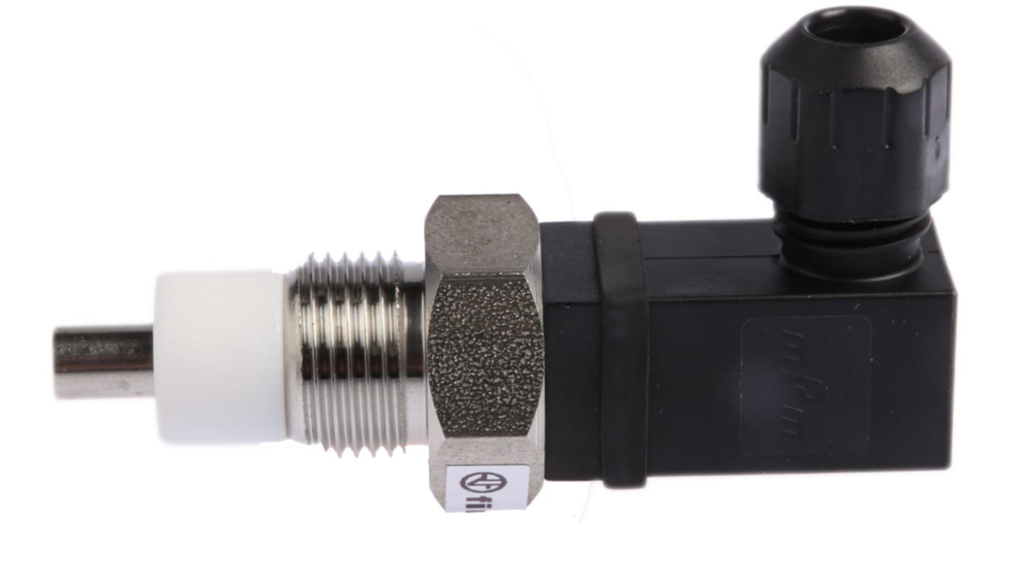 Finder 072.51, portaelettrodo per monitoraggio liquidi conduttivi, montaggio su guida DIN, sensibilità regolabile 5-150 kΩ.