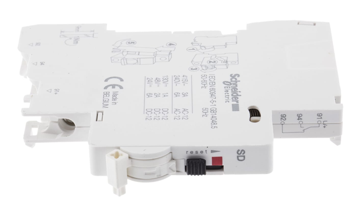 Contatto ausiliario Schneider Electric A9N26927, 1CO per guida DIN, serie iC60. Sicurezza e compatibilità per circuiti di controllo.