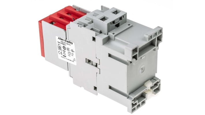 Contattore di sicurezza Allen Bradley 700S-CF620EJC, 8 poli, 3NO + 1NC, 25 A, 24 V c.c., dimensioni 81x45x125.5 mm.