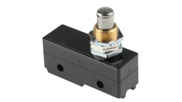 Interruttore di fine corsa Omron Z-15GQ, stantuffo SPDT 15A 500V IP00. Ideale per ambienti non critici.