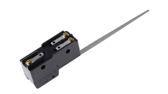 Interruttore di fine corsa Omron Z-15HW24, leva NO/NC, 15A, 500V AC, custodia in resina, temperatura -25/+80°C.