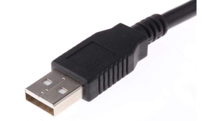 Cavo USB Omron E58-CIFQ2, 2,5 m, per dispositivi, connettori USB A e seriale, compatibile con termoregolatori E5CB e E5xC.