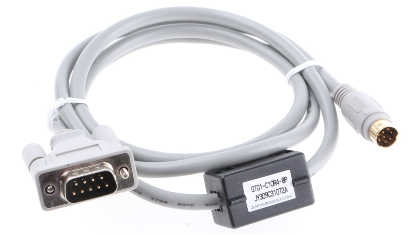 Cavo di collegamento PCL Mitsubishi Electric GT01-C10R4-8P, 1m, per HMI CPU serie MELSEC FX e GOT1000.
