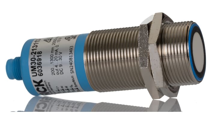 Sensore di prossimità cilindrico Sick UM30-213113, tecnologia a ultrasuoni, gamma 2000 mm, IP67, M30 x 1.5, alimentazione 9-30 V c.c.