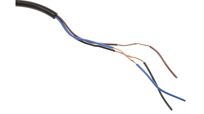 Sensore di prossimità cilindrico NPN Omron E2E-S04N02-WC-C1 2M, rilevamento a 2 mm, IP67, acciaio inox, installazione non a filo.