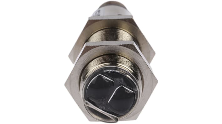 Sensore fotoelettrico cilindrico a retroriflessione Sick VL18-4P3240, gamma di rilevamento 50 mm a 3,7 m, montaggio filettato.