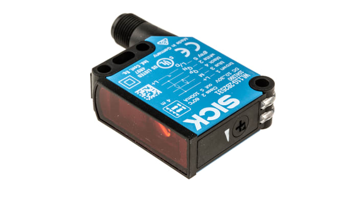 Sensore fotoelettrico Sick WL11G-2B2531 a retroriflessione, rilevamento fino a 4 m, montaggio a pannello, grado di protezione IP66/IP67/IP69K.