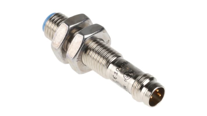 Sensore di prossimità cilindrico Sick IME08-02BPSZT0K, PNP M8, raggio 2 mm, IP67, montaggio a filo, tensione 10-30 V c.c.