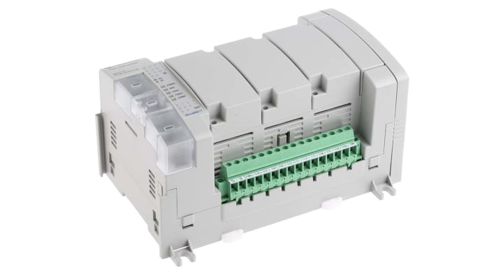 Allen Bradley 2080-LC50-24QBB, CPU PLC Micro850, 14 ingressi, 10 uscite, montaggio su guida DIN, dimensioni 158 x 90 x 80 mm.