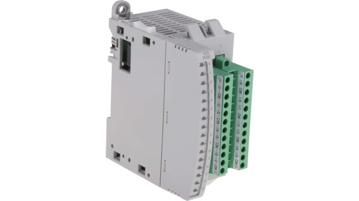 Modulo I/O Allen Bradley 2085-IQ16 per PLC Micro 800, 16 ingressi, montaggio su guida DIN, dimensioni 90 x 87 x 44,5 mm.