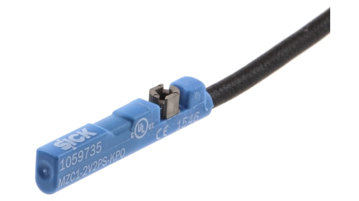 Sensore magnetico Sick MZC1-2V2PS-KP0, cilindrico, IP67, 5-30 V, montaggio drop-in, dimensioni 26.3x2.9x4.7 mm.